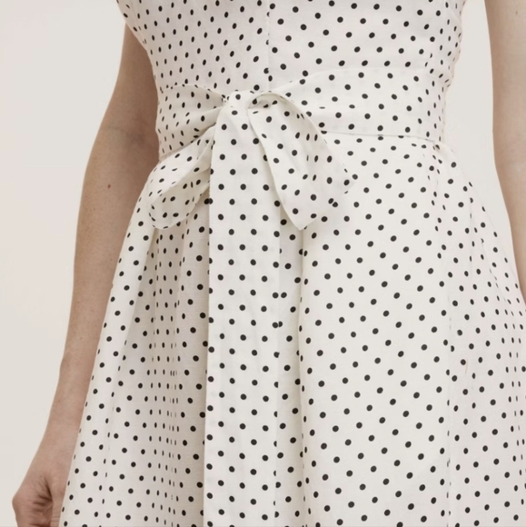 Kate Spade Polka Dot Tie Waist Midi Dress - Picture 2 of 8